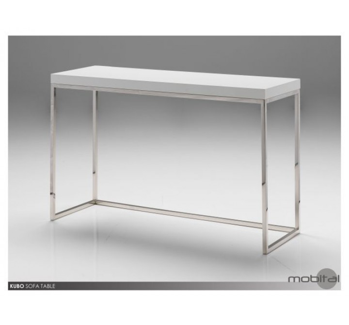 Kubo Sofa Table High Gloss White - Lifestyle