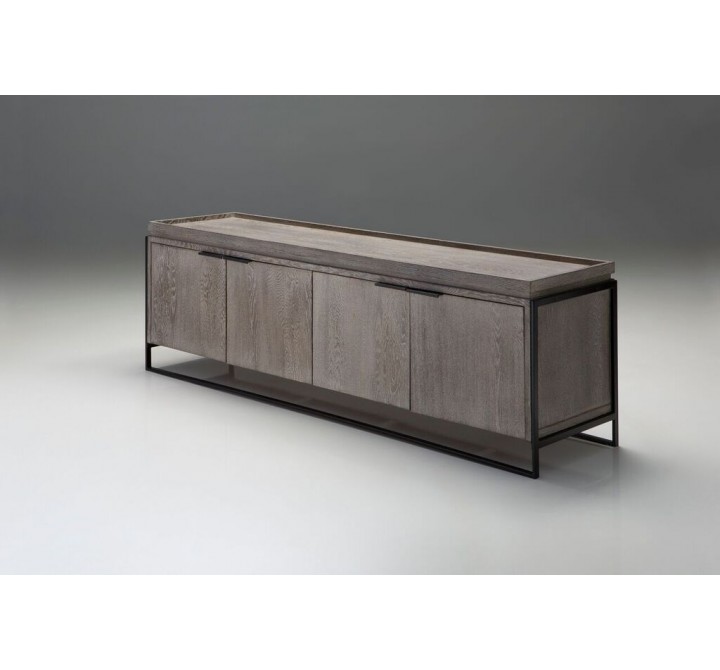 Cucina 82x20x25 TV Stand Oak Veneer with Black