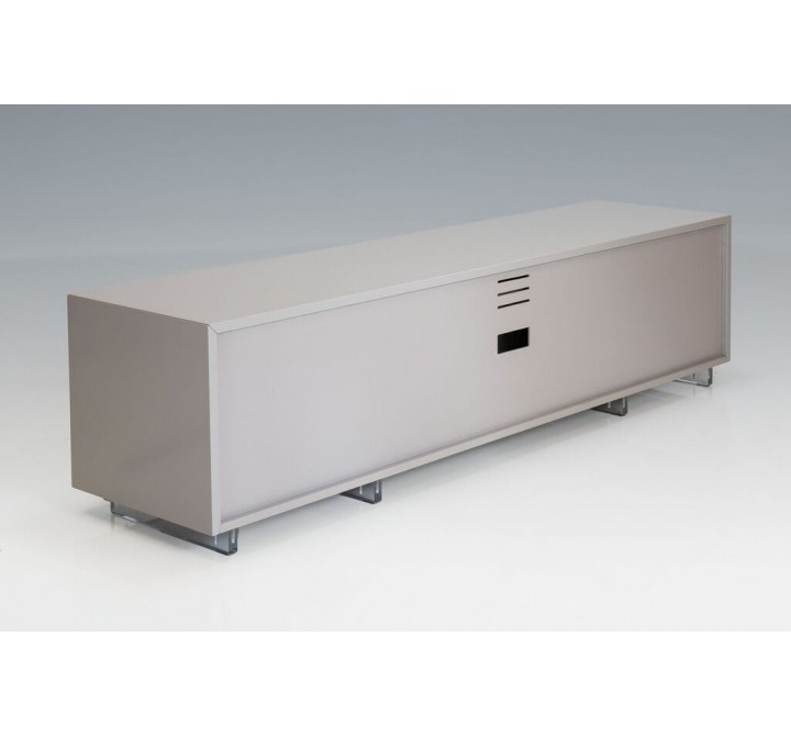 Vero 63x16x18 TV Stand Matte White with Clear Glass 