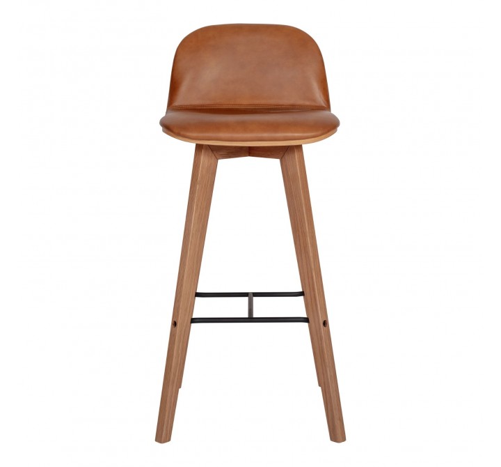 Napoli Leather Barstool Tan - Front View