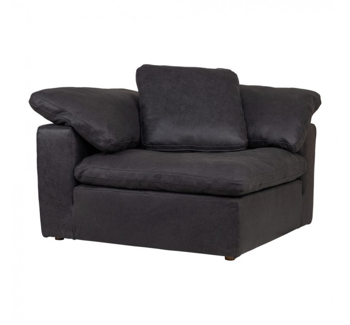 Moe's Home Collection Clay Nubuck Leather Corner Chair - Perspective