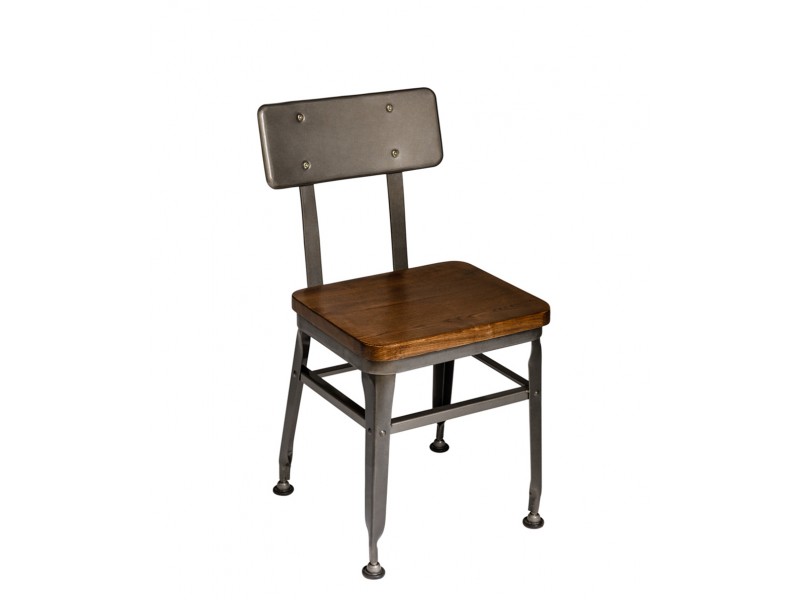 Lincoln Metal Back Side Chair With Steel Frame - Clear Coat Finish