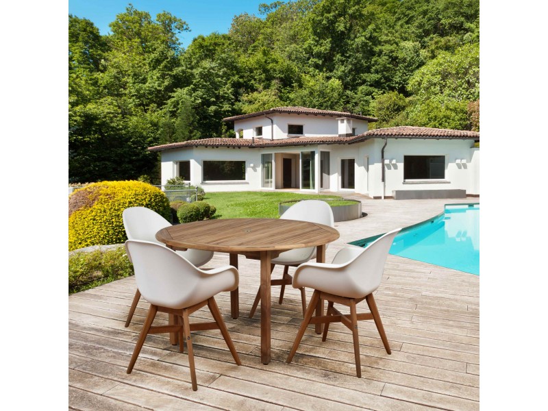 Amazonia Charlotte Deluxe 5 Piece Round Patio Dining Set