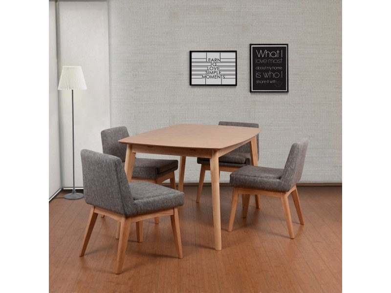 Midtown Concept Ruby 5 Piece Cream Rectangular Dining Set