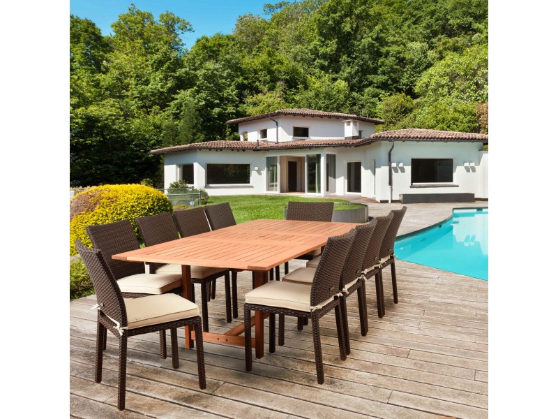 Amazonia Damian 11 Piece Rectangular Patio Dining Set - Lifestyle