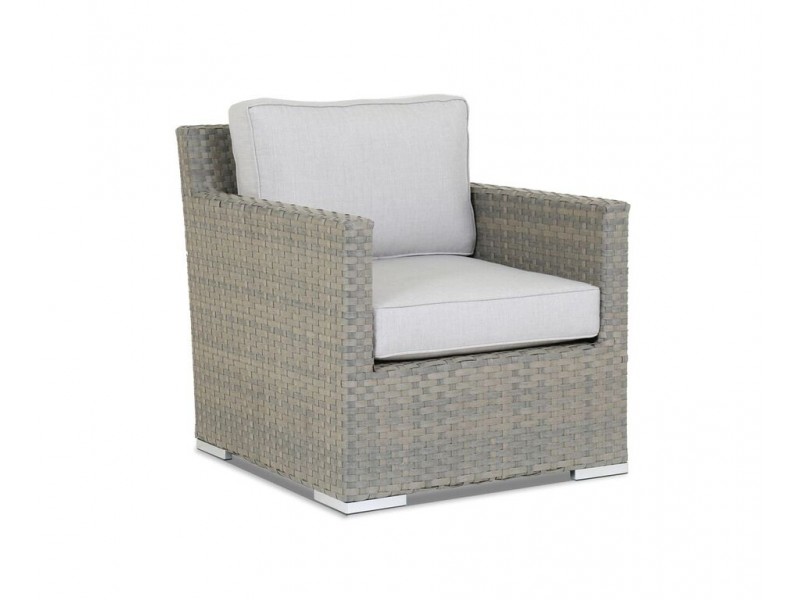 Majorca Club Chair With Cushions In Cast Silver 