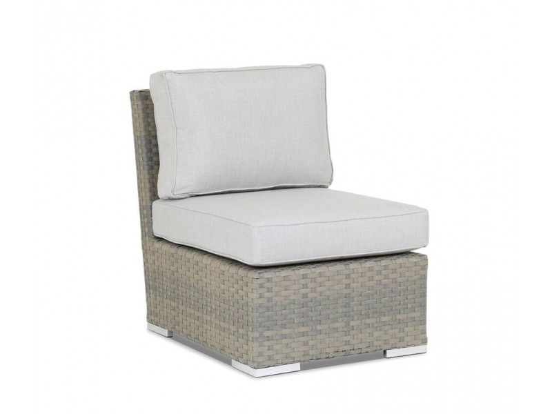 Majorca Armless Club Chair with Cushions in Cast Silver 
