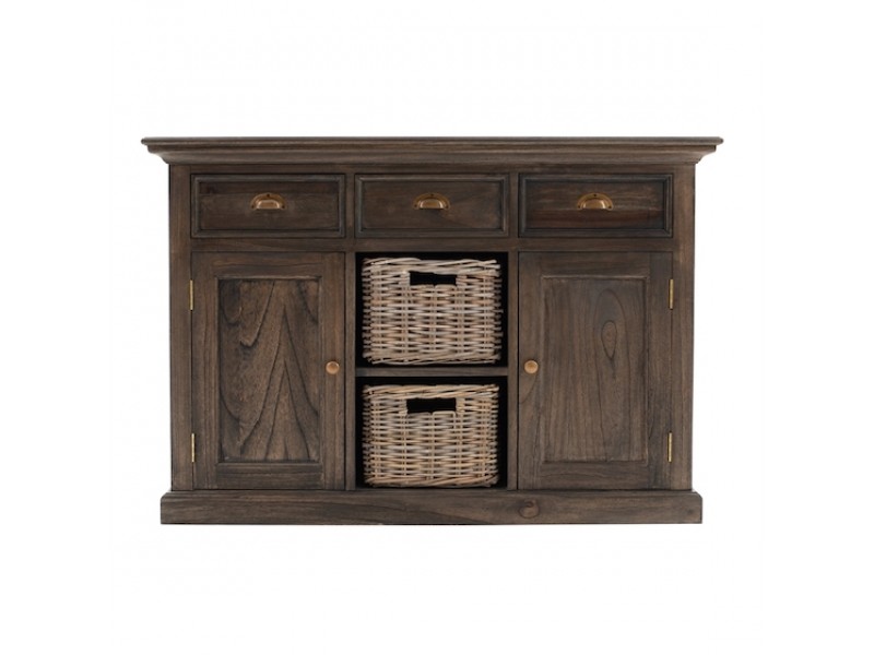 NovaSolo Halifax Mindi Wood Buffet with 2 Baskets