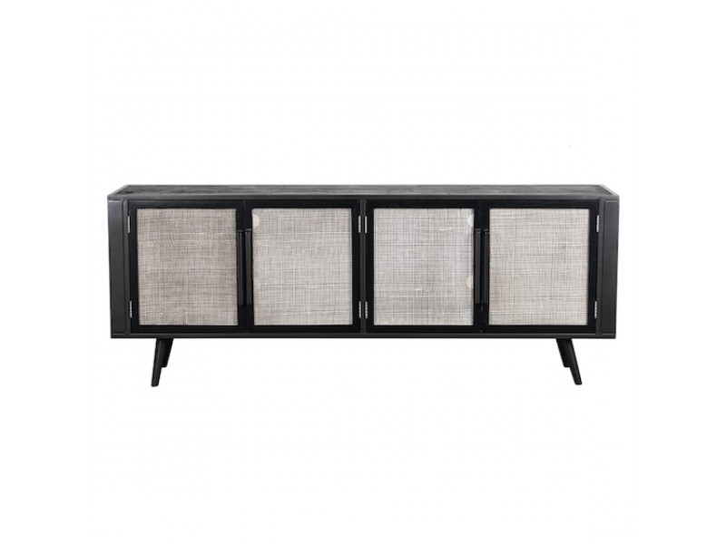NovaSolo Nordic Smooth Boat Wood & Iron TV Dresser - 4 Doors