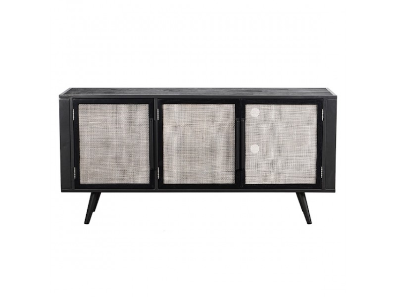 NovaSolo Nordic Mindi Smooth Boat Wood & Iron TV Dresser - 3 Doors