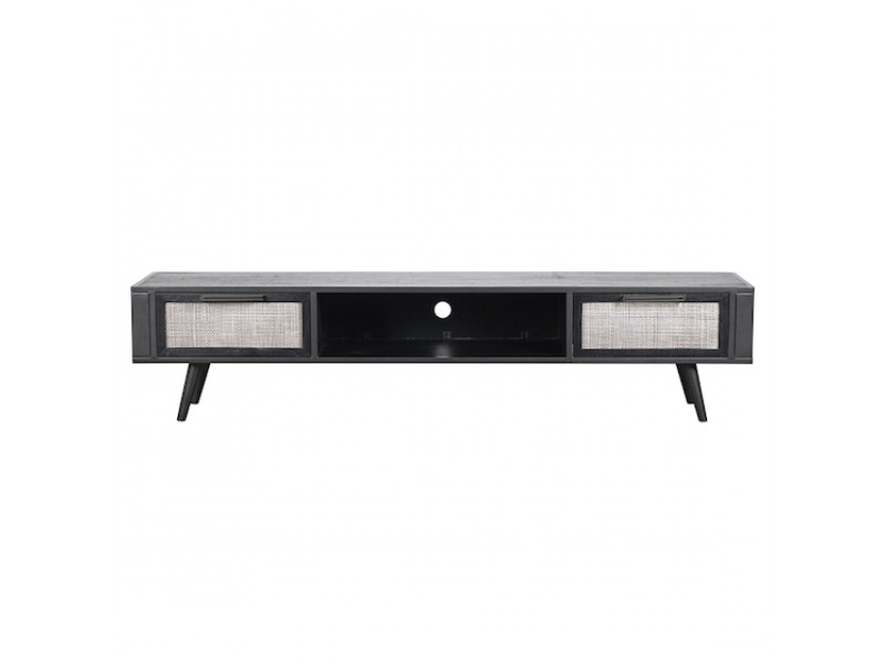 NovaSolo Nordic Mindi Smooth Boat Wood & Iron TV Dresser - 2 Drawers