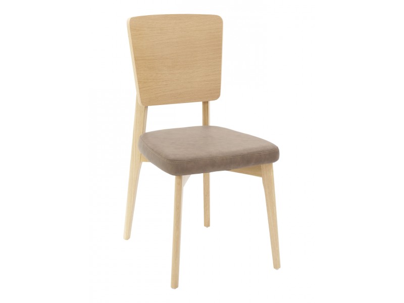 European Beechwood Wood Dining Chair - Light Walnut