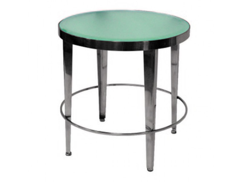 Allan Copley Designs Sarah Round End Table with Frosted Glass Top