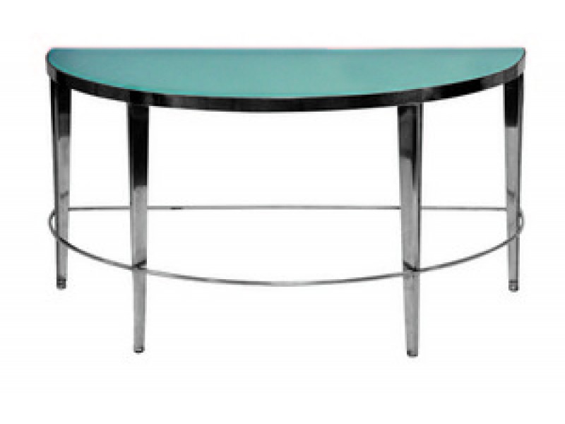 Allan Copley Designs Sarah Half Moon Console Table with Frosted Glass Top