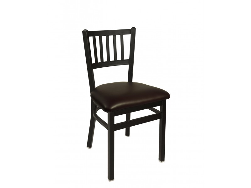 Troy Slat Back Chair In Steel Frame And Sand Black Finish