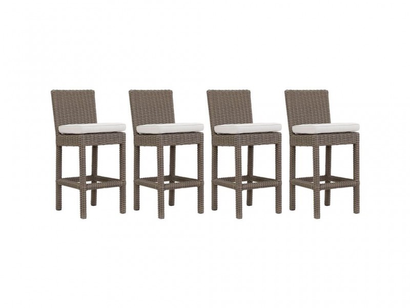 Coronado Wicker Barstool With Cushions - Set of 4