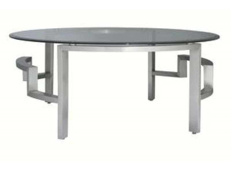 Allan Copley Designs Stella Round Cocktail Table with Glass Top