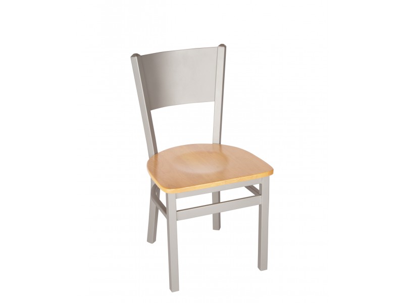 Axel Solid Steel Back Chair In Steel Frame And Clear Coat Finish And Steel Frame