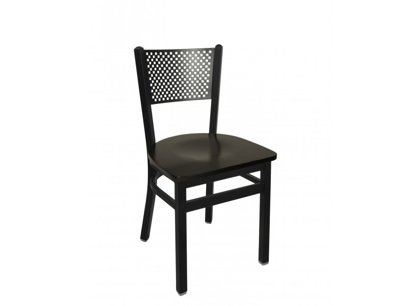 Polk Perforated Back Chair With Steel Frame And Sand Black Finish 