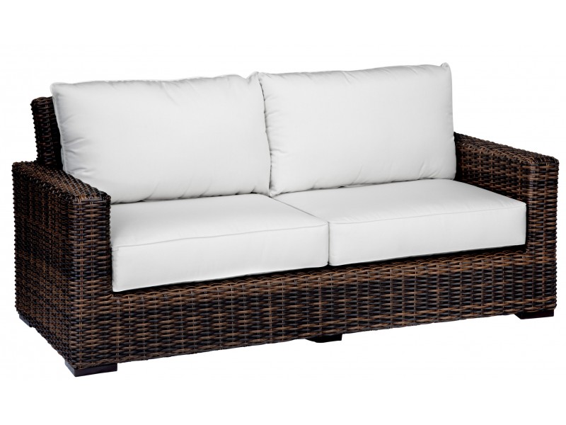 Montecito Wicker Loveseat With Cushions - White BG