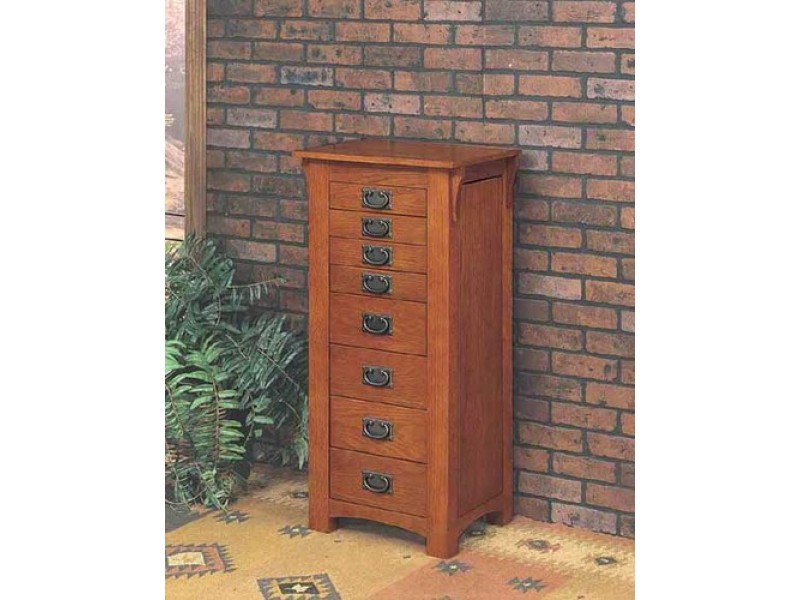 Powell Mission Oak Jewelry Armoire