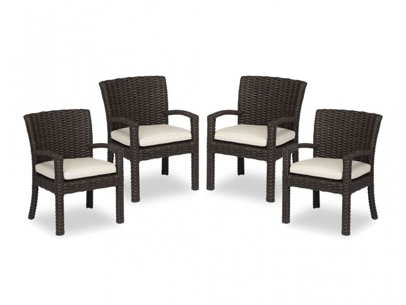 Cardiff Wicker Dining Chair With Cushions - Set of 4