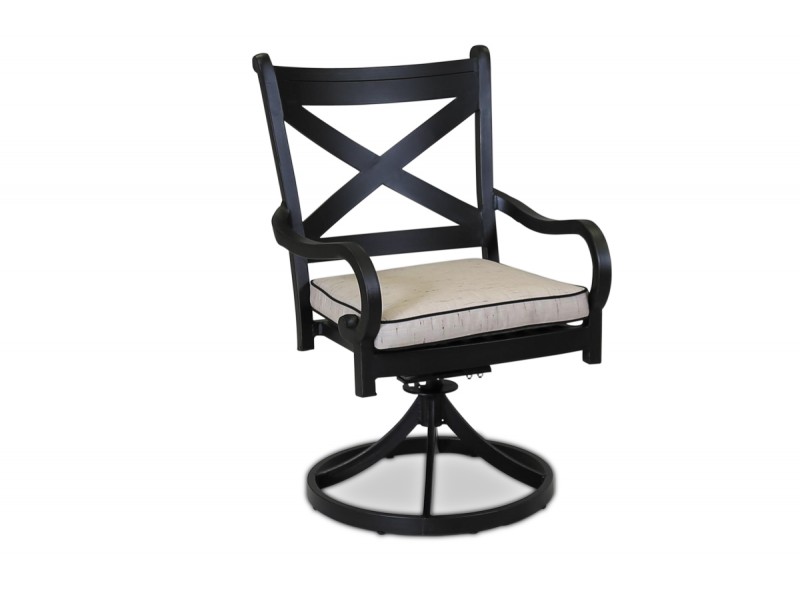 Monterey Swivel Dining Chair With Cushions - Front in White BG