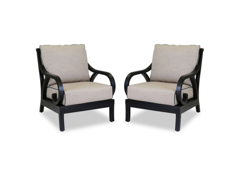 Monterey Wicker Club Chair With Cushions - Pair of 2