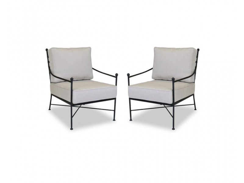 Provence Aluminum Club Chair With Cushions - Set of 2 - Front