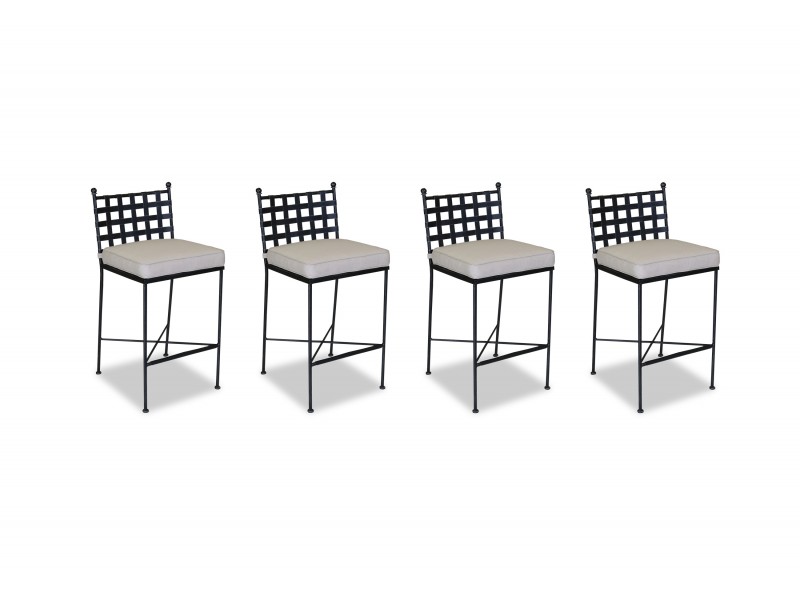 Provence Aluminum Barstool With Cushions - Front (4 pcs)