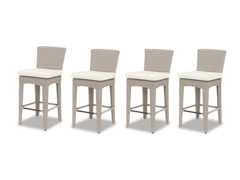 Manhattan Wicker Barstool With Cushions - Set of 4 (front)