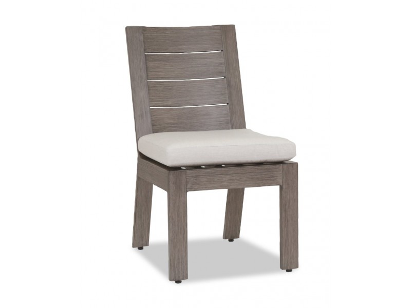  Laguna Armless Dining Chair With Cushions In Canvas Flax