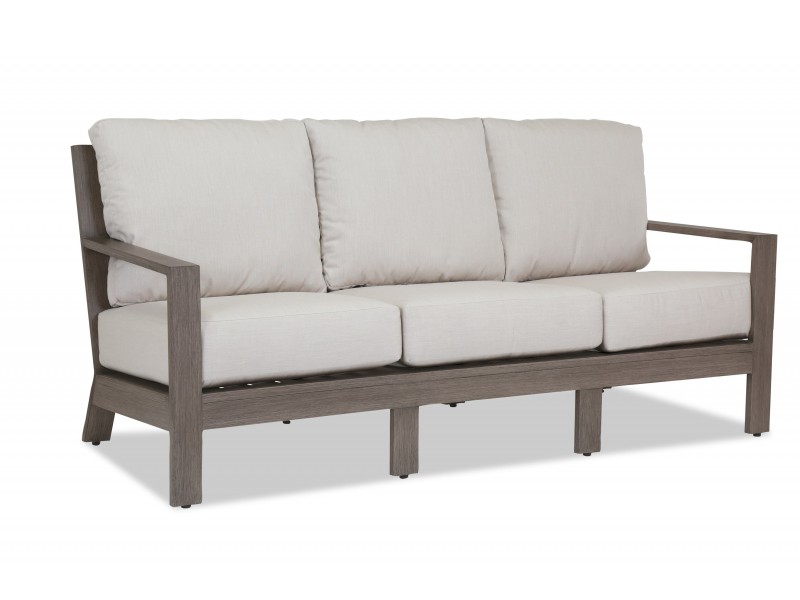 Laguna Aluminum Sofa With Cushions In Canvas Flax