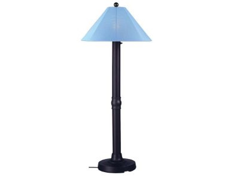 Patio Concepts Catalina 62" Floor Lamp with 3" with Sky Blue Sunbrella Shade Fabric