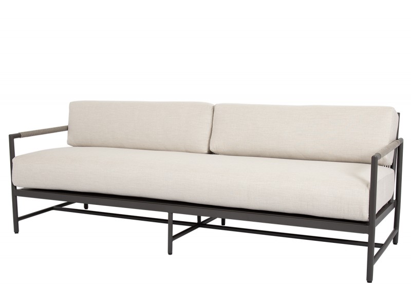 Sunset West Laguna Sofa With Cushions in Canvas Flax - Angled