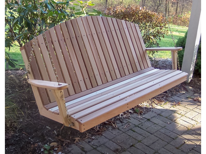 Cedar Mountaintop Fanback Porch Swing 