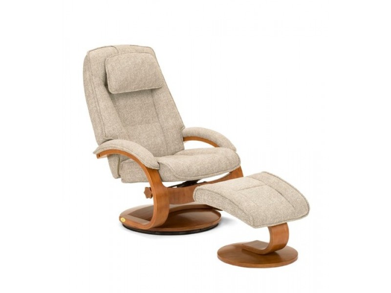 Mac Motion Oslo Collection Recliner with Teatro (Tan) Linen Fabric