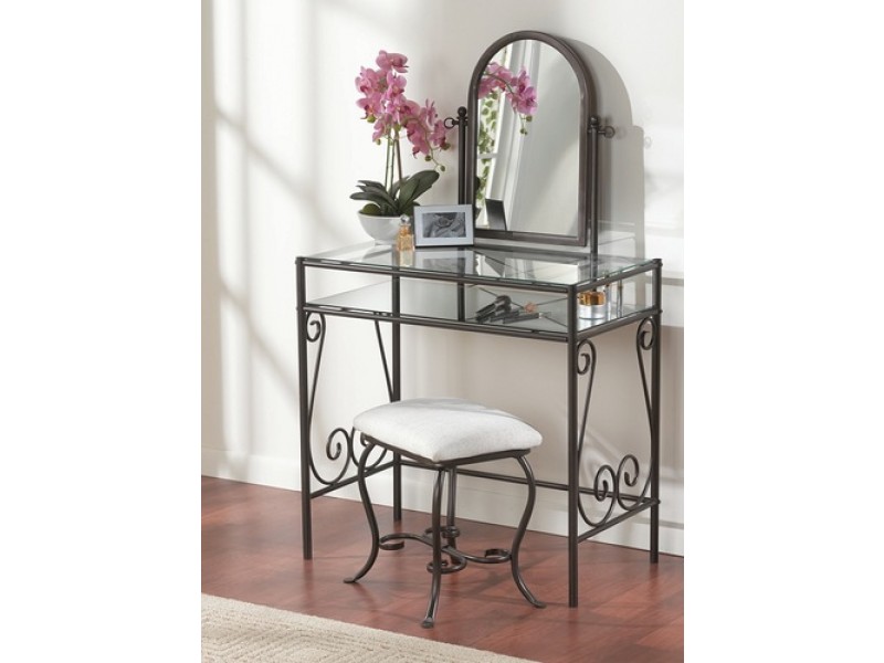Linon Clarisse Metal Vanity Set