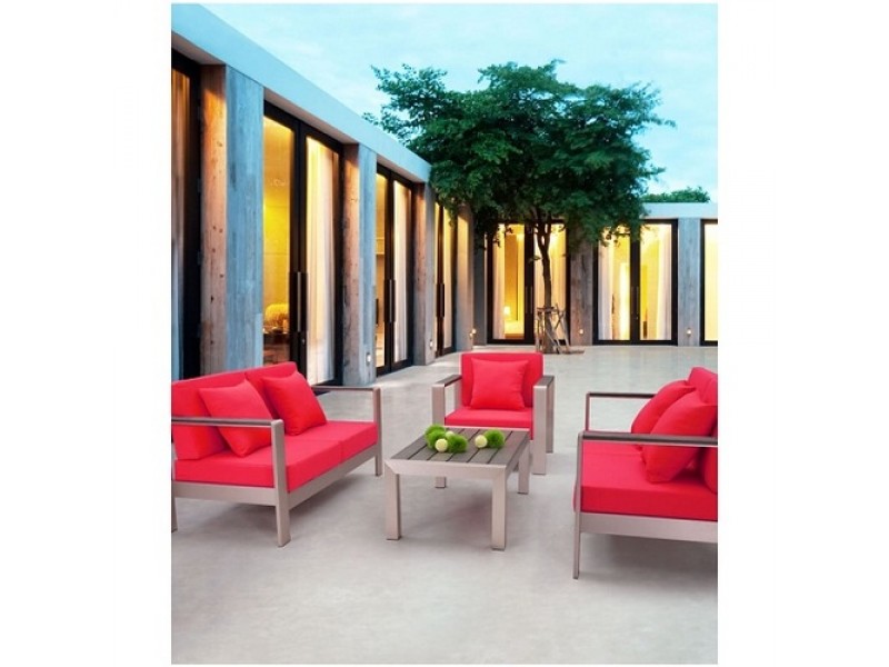 Zuo Modern Cosmopolitan Arm Chair Frame Brushed Aluminum W/ Cushion
