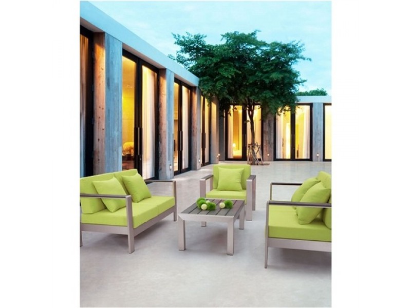 Zuo Modern Cosmopolitan Sofa Frame Brushed Aluminum W/ Cushion