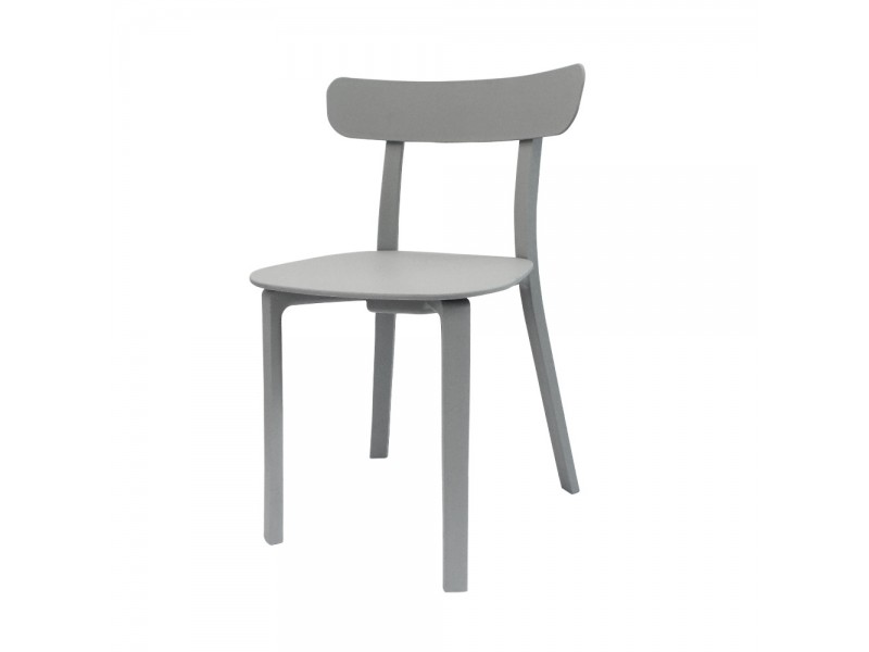 Toppy Long Horn Dinning Chair - Grey - Left - Angled View