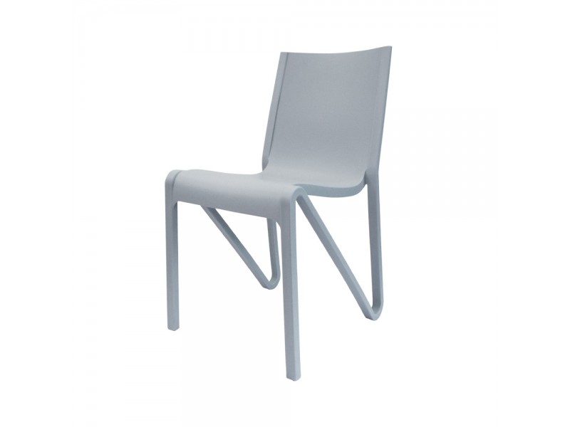 Toppy Stackable Modern V Dinning Chair - Cool Grey - Left Angled