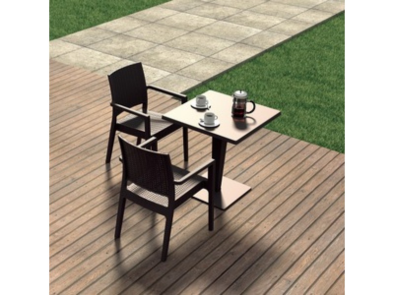 Ibiza Resin Wickerlook Dining Arm Chair - Set of 2 - Brown