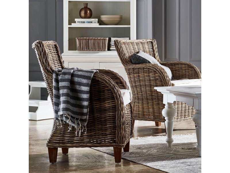 Wickerworks Set Of 2 Baron Lounge Armchair With Cushions