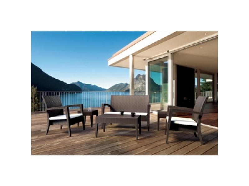 Miami Resin Club Chair - Set of 2 - Brown