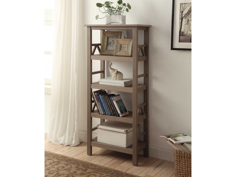 Linon Home Decor Titian Rustic Gray Bookcase