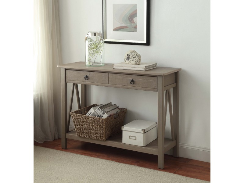 Linon Home Decor Titian Rustic Gray Console Table