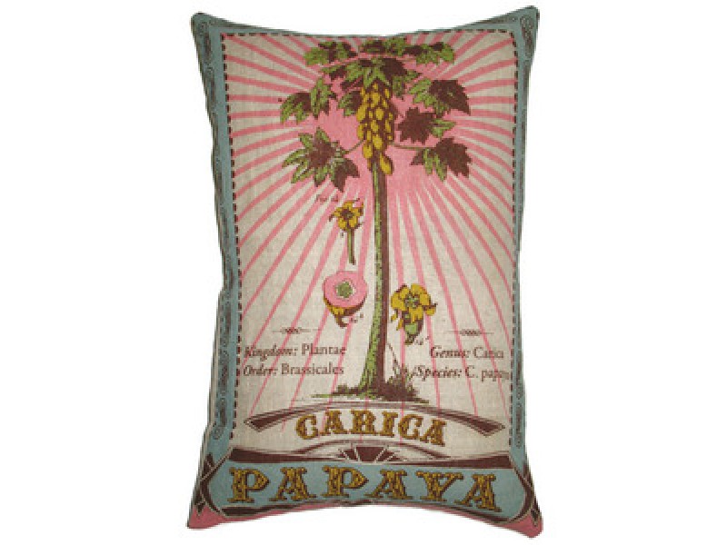 Koko Company Botanica 13" x 20" Linen Pillow with Carica Papaya Print