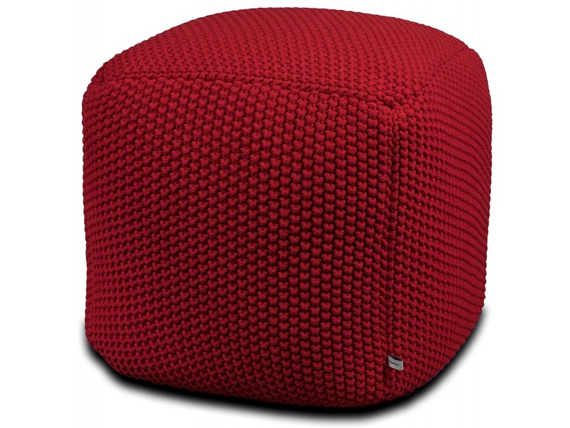 Aron Living Pouf Square Ottoman Red