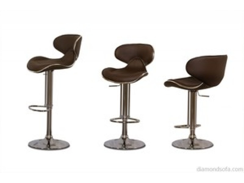 Diamond Sofa Contemporary Adjustable Height Bar Stool with 360 Degree Swivel